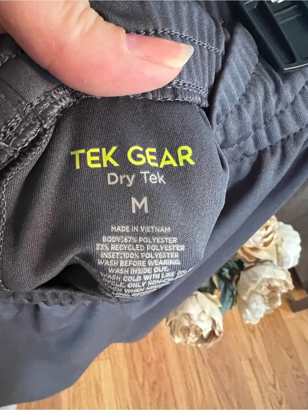 tek gear Gray Athletic Shorts with Black Side Panels